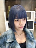 ボブ ハイトーンボブ ハイトーン ブルーカラー ケアブリーチ