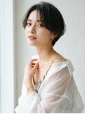 大人可愛い20代30代40代小顔ひし形ハンサムショート丸み前下がり