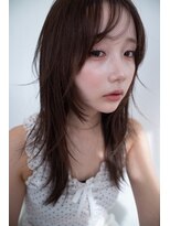 ネルケ 立川(nelke)&nbsp;韓国風顔まわりレイヤーカット透明感ブラウン立川セミロング