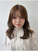 ふんわりくびれミディアム×ナチュラルブラウン