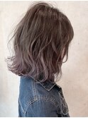 【iIIL hair lounge】外ハネミディ透け感グラデーション　高崎