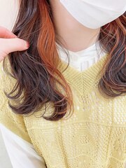 【VIVO】神田康之 インナーカラーオレンジ  ピンクブラウン