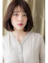 カバーヘア ブリス 川口(COVER HAIR bliss)&nbsp;ミルクティーアッシュ小顔くせ毛風大人ボブZ川口30代40代50代