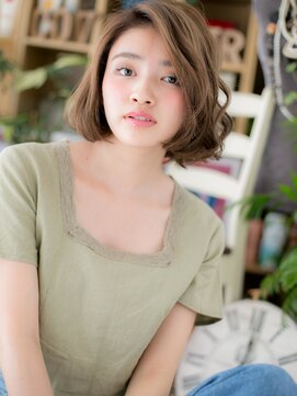 カバーヘア イヴ 戸頭店(COVER HAIR EVE) 抜け感外国人風ハイライトカラーボブパーマc5戸頭10代20代30代