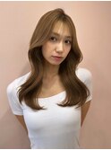 韓国ヘア/顔まわりカット/前髪あり/シースルーバング/くびれヘア