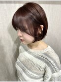 20代/30代/ショートボブ×ピンクブラウンカラー