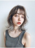 透明感◎グレージュインナーカラー