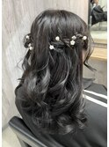 お呼ばれハーフツインスタイル