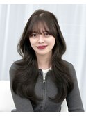 韓国ヘア　レイヤー　顔まわり