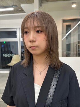 テンション(tension) ブリーチブラウンベージュレイヤーボブ札幌大通駅バスセンター駅