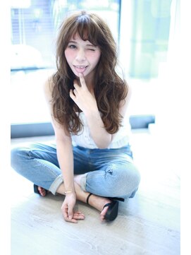 ヌーム 塚本店(NOOM) うぶバングなエアリーウェーブノームコアでカジュアルデート