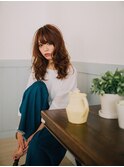 セミウェットウェーブ♪前髪♪ココアブラウン