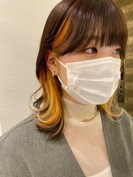 ロンドポレール 北千住(Lond polaire) 【航治郎】外ハネボブ/セクションカラー/インナーカラー