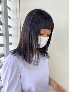 ジーナ セントラル銀座(Zina) パッツン前髪＊切りっぱなし＊ブルーブラック【ZinaCENTRAL】