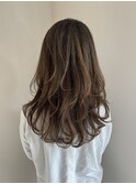  グレージュカラー/ボブウルフ/黒 髪/ココアベージュ