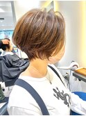 くびれショート/マロンブラウン/大人ショートボブ／山口