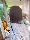 ボブ×ラベンダーグレージュ