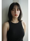 ★ぱっつん前髪こなれミディアムパーマデジタルパーマ大人女子