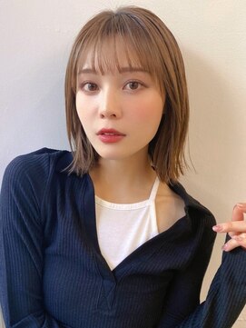 ハニーシブヤ(HONEY shibuya) 大人可愛い20代30代40代ナチュラル外はねボブ×ラテベージュ★