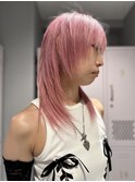 Y2Kスタイル！ウルフレイヤー/ピンクベージュ［ケアブリーチ］