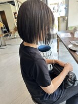ヘアー アイス ルーチェ(HAIR ICI LUCE)&nbsp;大人ボブ 30代40代大人ボブ 切りっぱなしボブ グレージュ　西田