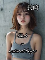 コワファースト長崎シャンプーボーイ 2nd(COIFF1RST 長崎 SHAMPOO BOY)&nbsp;長崎　韓国風ボブ×ナチュラルベージュ