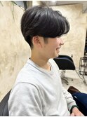メンズナチュラル毛流れセンターパート