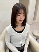 内巻きレイヤーボブ　ダークブラウン　髪質改善カラー　学割U24