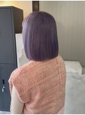 色落ちまで可愛い!ミルキーラベンダーのつるんとボブ