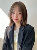 大人可愛いマロンブラウン似合わせ耳かけボブ