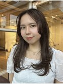 ローレイヤーミディアムロングベージュグレージュ