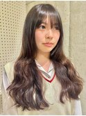 無造作ウェーブ×アッシュブラウン20代30代40代大人可愛いロング