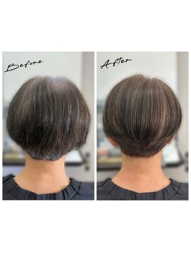 プレジール(Plaisir) 白髪ぼかし　ただ白髪を隠すのではなくオシャレに装う大人カラー