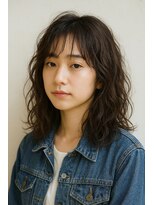 タネ 八尾河内山本店(Tane)&nbsp;くしゃっと質感のゆるウェーブミディ