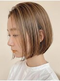 白髪ぼかし似合わせ/大人ショート/前下がりボブ/7
