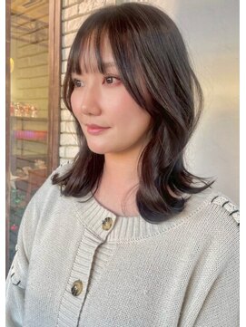 ヘアー アンド ビューティー リル(rille) 【安江理緒】くびれ顔周りレイヤー×透明感グレージュ
