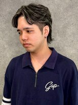 キャパ セントラル 天神 大名店(CAPA central)&nbsp;メンズ ツーブロック ウルフカット メッシュ アッシュグレー