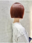 オレンジブラウン切りっぱなしボブ　（新潟/万代）