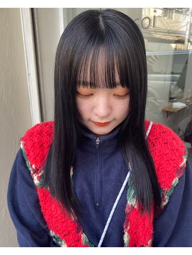 ソイリウム 下北沢(soi rium) パッツン前髪の黒髪スタイル