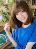 レイヤーミディアム斜めバングパールベージュc5戸頭20代30代40代
