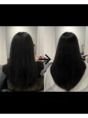 多毛 まとまりを出すロングヘア縮毛矯正」