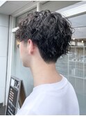 ツーブロックマッシュ波巻きパーマツイストスパイラルパーマ