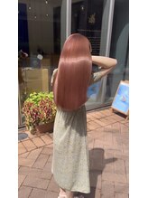 ラボアン 梅田店(lab.em.) ファンシーピンクカラー 梅田/髪質改善/縮毛矯正/レイヤーカット