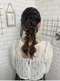 編みおろしのツインアレンジ