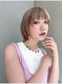 【GEEKS渋谷】ショートレイヤー/ミルクティーベージュ/夏カラー