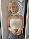 ☆ヌーディカラー/小顔ヘア/大人ボブ/前下がりレイヤーボブ