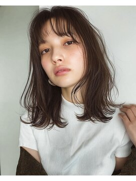 オンク 新宿(onk) 黒髪/グレーベージュ/レイヤーロング/前髪パーマ[新宿駅]