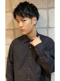 ビジネスショートレイヤーくせ毛風パーマコンマヘア