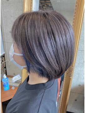 ヘアサロン レゴリス 都城店(REGOLITH) 『 イヤリングブルーカラー☆透明感グレージュ 』