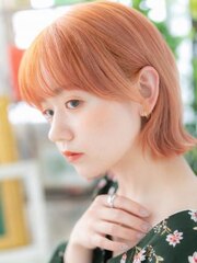 オレンジブラウン☆韓国風小顔外ハネボブディa浦和10代20代30代